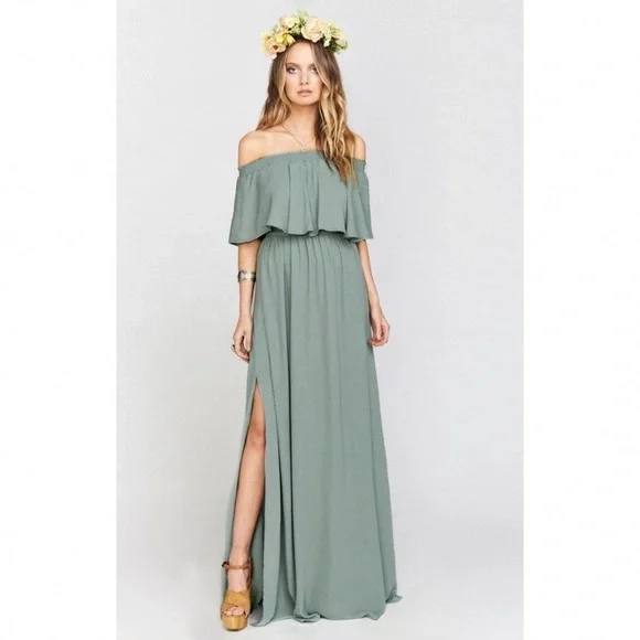 Hacienda maxi dress top silver sage crisp